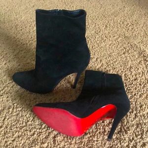 Christian Louboutin black suede booties